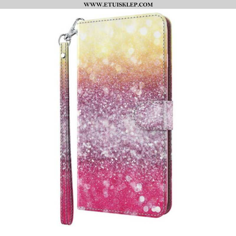 Etui Folio do Samsung Galaxy S21 Plus 5G Magenta Brokatowy Gradient